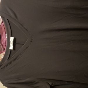 Zenana gray short sleeve shirt, v neck